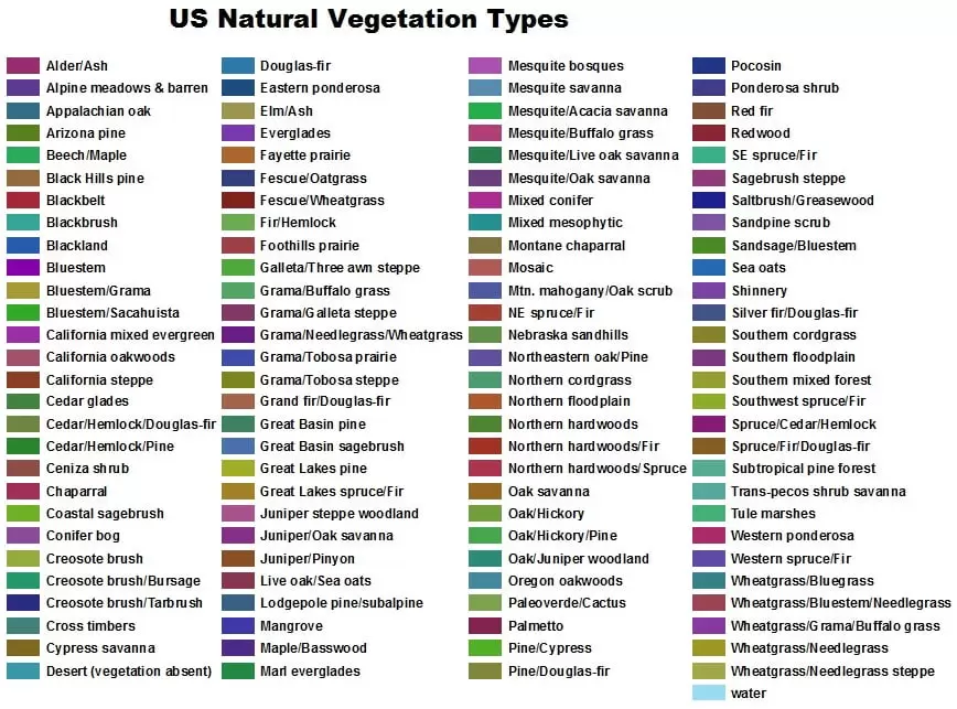 US Natural Vegetation Types -