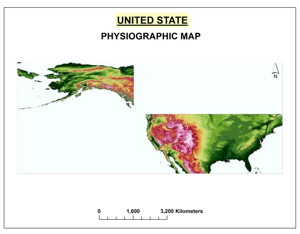 USA PHYSIOGRAPHIC MAP -