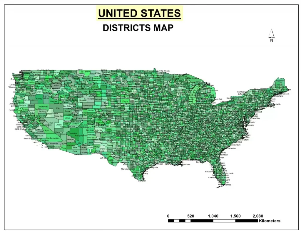 US Districts Map