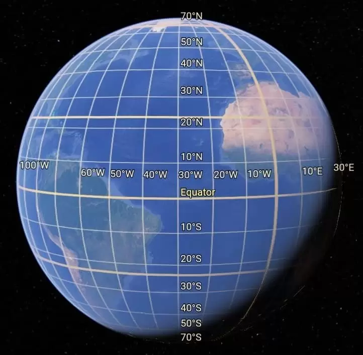 latitude longitude map of world -
